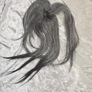 Synthetic Gray Hair Topper for Thinning hair